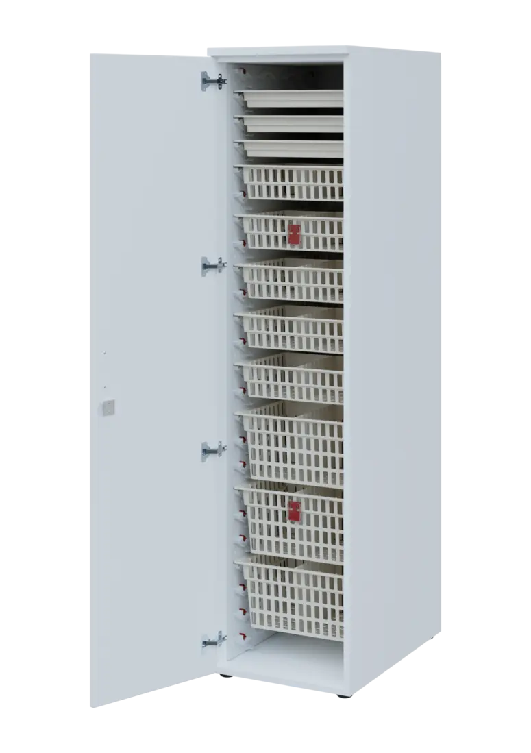 EUROMEDICA D - 46 ABS skříň léková boxová, 1-dveřová, levá, 1950x460x735, korpus bílý, dvířka bílá